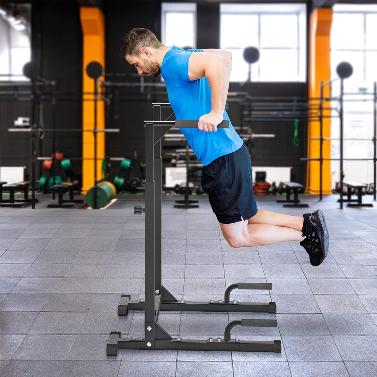 Home Gym With Leg Press - Metalowe poręcze do pompek i brzuszków