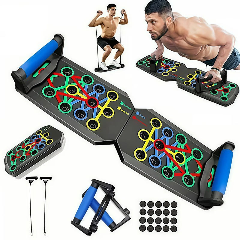 Home Gym Ideas - Składana deska do pompek z taśmami