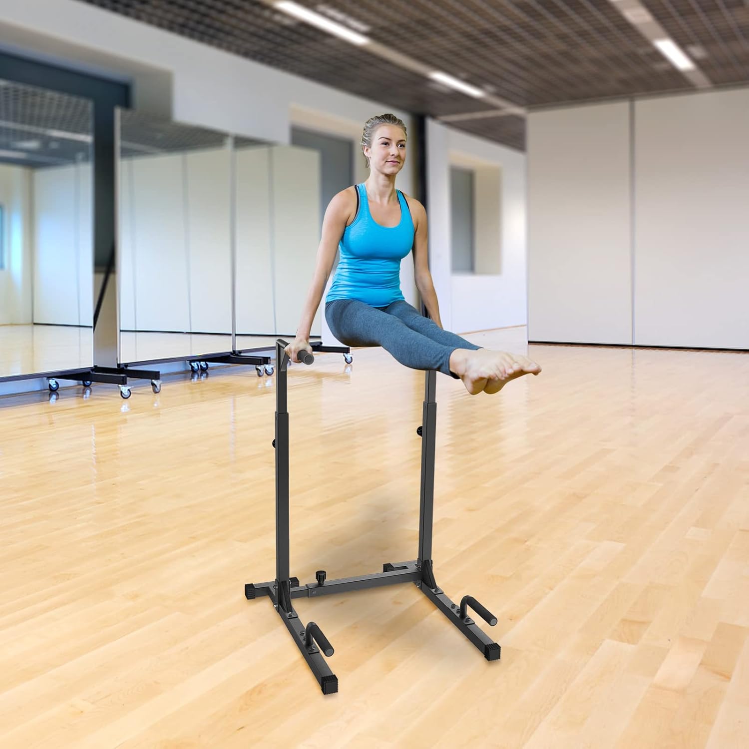 Metalowe poręcze do pompek i b – Home Gym With Leg Press recenzja i cena