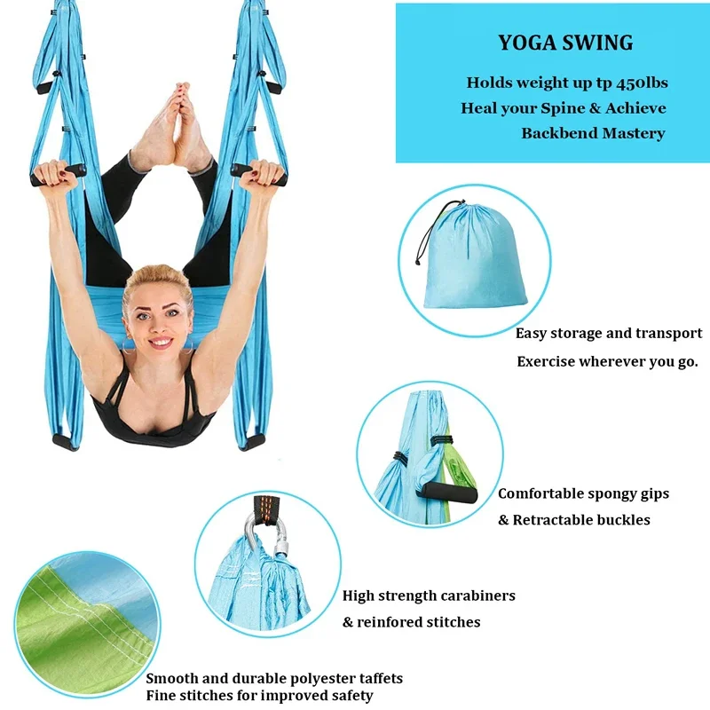 Hamak do aerial jogi z 6 uchwy – Yoga Trapeze Swing recenzja i cena