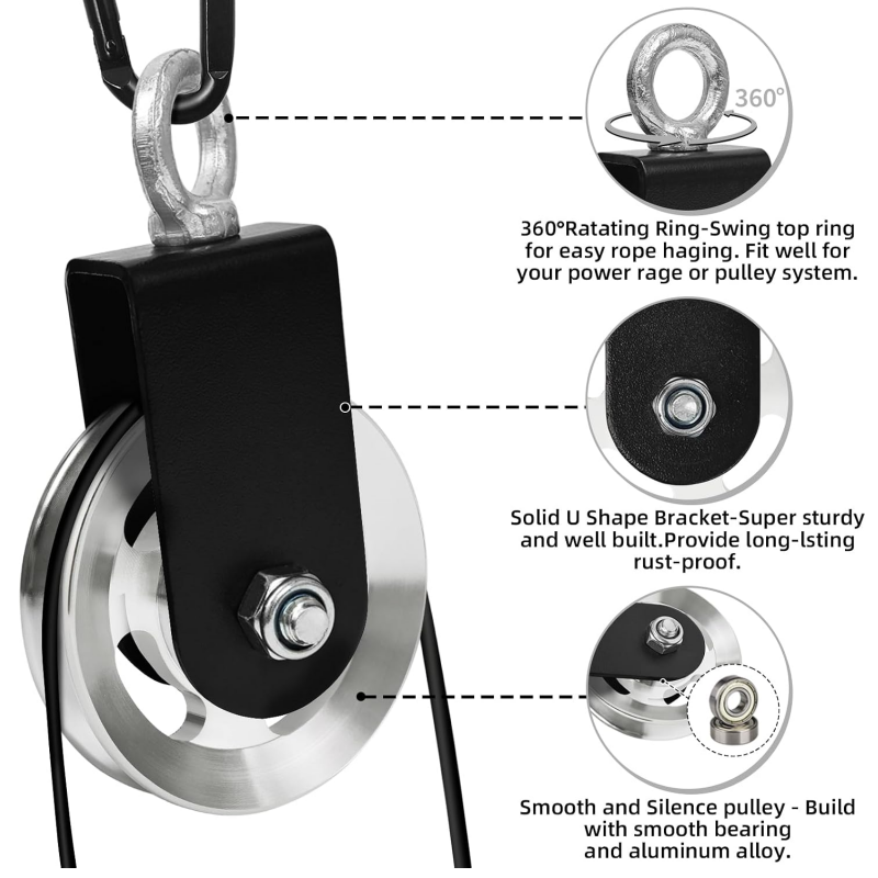 1 szt. Aluminiowa rolka do lin – Home Gym Diy Pulley System recenzja i cena